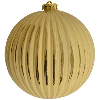 Preview: Weihnachtskugeln 4er-Set goldfarben - Ø 15 cm mit 3 Designs - Christbaumkugeln für festliche Weihnachtsdekoration Zuhause Büro Hotel