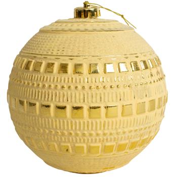 Preview: Weihnachtskugeln 4er-Set goldfarben - Ø 15 cm mit 3 Designs - Christbaumkugeln für festliche Weihnachtsdekoration Zuhause Büro Hotel