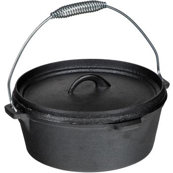 Preview: Hochwertiges Gusseisen-Grill-Set, 6-teilig + Holzkiste