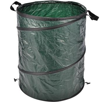 Preview: Gartensack Grün 130L - Robuster Polyester-Abfallsack mit Henkeln für Gartenarbeiten - Ideal für Laub, Unkraut & Grünschnitt Ø 50x68cm