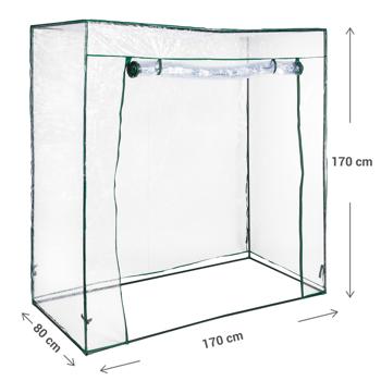 Preview: Folien-Gewächshaus, 170 x 170 x 80 cm, Stecksystem – Einfacher Aufbau, praktisches Gewächshaus für Garten & Balkon