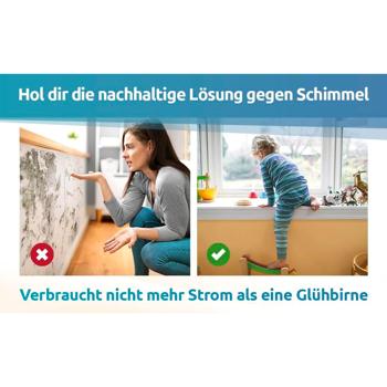 Preview: Effektives Schimmel Dry Set mit Basiselement & Erweiterungsmodul – Schimmelentferner, weiss mit innovativer Keramik-Wärmeplatte für trockene Wände