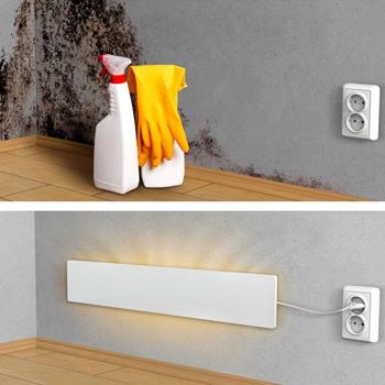 Schimmel Dry Erweiterungsmodul - Schimmelentferner & Schimmelbekämpfung ohne Chemie - Infrarotheizung - geräuschlos - 45-55W - 52x9x1.8cm