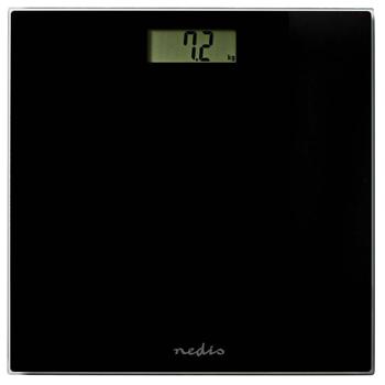Preview: Elegante digitale Personenwaage mit grossem LCD-Display, präziser Messung, robustem Hartglas & rutschfester Oberfläche, 150 kg Tragkraft, schwarz