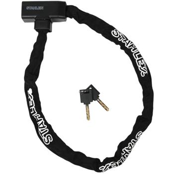 Kettenschloss 1m - Robuster Schlosskörper 6mm Stärke - Extrasicher für Fahrrad, Motorrad, Velo - Lackschutz Textilschlauch - Zinklegierung - Schwarz