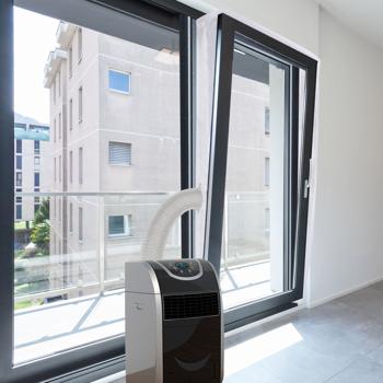 XXL Fenster Abdichtung für mobile Klimaanlagen, für den Abluftschlauch – Maximale Kühlung, einfache Montage, effektiv und robust