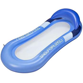 Preview: Aufblasbare Schwimm Hängematte - Wasser-Luftmatratze, blau, 160x90cm, bis 120kg - Entspanntes Schweben im Wasser, ob im Pool, See, oder Meer