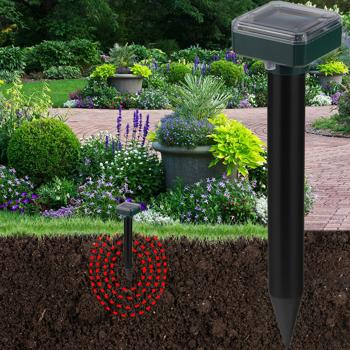 Solar-Wühlmausschreck 8er-Set - effektive Wühlmausvertreibung 600m² - umweltfreundlich & chemiefrei mit 400Hz Schallwellen, H 25 cm