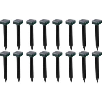 Preview: Solar Wühlmausschreck 16er Set - Umweltfreundlicher Maulwurfschreck ohne Chemie - 600m² Reichweite, 400 Hz Schallwellen, H 25 cm, Solar-Betrieb