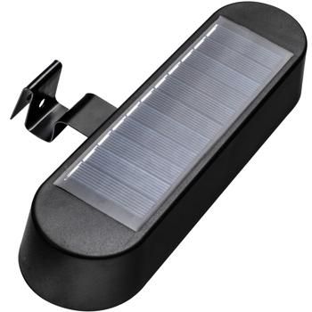 Preview: 4er Solar-Dachrinnenbeleuchtung - 8 kalt-weisse LEDs - für Dachrinne, Zaun & Carport - IP44 wetterfest - 3.7V 1200 mAh Akku - 6-8h Leuchtdauer