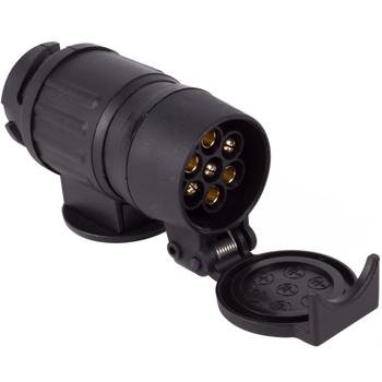 Preview: Anhänger-Adapter 13 auf 7 polig - verbindet Zugfahrzeug mit Anhänger & Fahrradträger - robuste Kunststoff-Konstruktion mit Kupferkontakten, 12V