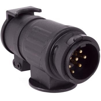 Anhänger-Adapter 13 auf 7 polig - verbindet Zugfahrzeug mit Anhänger & Fahrradträger - robuste Kunststoff-Konstruktion mit Kupferkontakten, 12V
