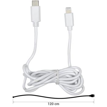 Preview: USB-C auf Lightning Ladekabel 1,2 m - Schnelles Laden mit 5V/2A für Natel - Zuverlässiger Datentransfer - Robuste weisse Nylon-Ummantelung
