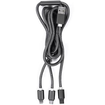 3in1 Universal USB-Ladekabel, Micro-USB, USB Typ C & Lightning, 120 cm, für iPhones, Samsung, Pixel, Huawei, Powerbanks, Kameras, Airpods, Galaxy Pods