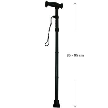 Preview: Höhenverstellbarer Faltgehstock (85 bis 95 cm): Bequemer & sicherer Halt , Platzsparend zusammenklappbar, Ihr zuverlässiger Begleiter für mehr Mobilität