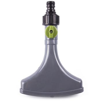 Preview: Flache Bewässerungsbrause mit Erdspiess - Feinregensprühkopf für Rasen & Beete - Mobil, stossfest, 1/2 Zoll Anschluss - Unauffällig & schonend