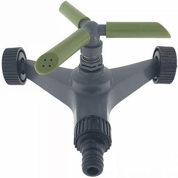 Kompakter Rasensprenger rollbar 360° drehbar - Gleichmässige Gartenbewässerung für grosse Areale - 3 Sprüharme & 12 Düsen - Robustes Kunststoffgehäuse