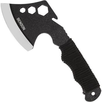 Preview: Multifunktions-Handbeil, 23,5 cm, mit Holster und Gürtelhalterung, Paracord Griffwicklung, Camping, Wandern, Survival, Axt