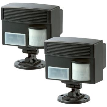 Preview: 2er-Set Ultraschall-Tierschreck - effektiver Hunde-, Katzen- & Marderschreck mit PIR-Bewegungsmelder - 10m Reichweite - Frequenz 17-40 kHz