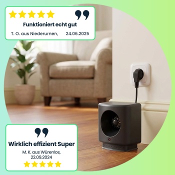 Preview: Ultraschall Mäuse- und Rattenabwehr 230V – effektiver Schutz bis 50 m² – chemiefrei, umweltfreundlich & geräuschlos – ideal für Haus, Garage & Keller