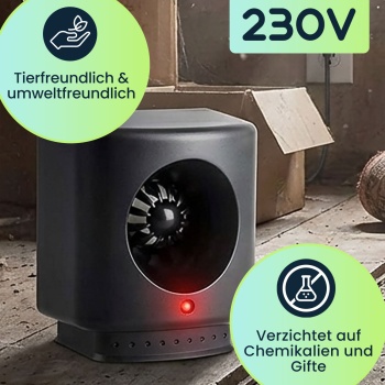 Preview: Ultraschall Mäuse- und Rattenabwehr 230V – effektiver Schutz bis 50 m² – chemiefrei, umweltfreundlich & geräuschlos – ideal für Haus, Garage & Keller