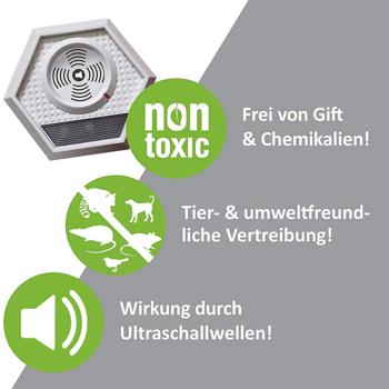 Preview: XL Ultraschall Tiervertreiber mit Blitz: 200m² Schutz, Akku & IP45 - Effektive Tierabwehr für Garten, Hof & mehr – Zuverlässig & Wetterfest