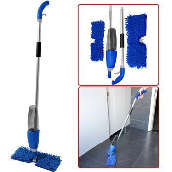 Praktischer 2 in 1 Bodenwischer nass-trocken mit Sprühfunktion, FastSwap, Wassertank 700 ml, 180°-Schwenkkopf, inkl. 2 Wischtüchern