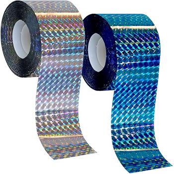 Reflektorband Set, 2x 38 Meter, silber & blau – Schützt vor Vögeln & Wildtieren, reflektierend & abschreckend