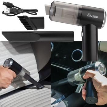 Kompakter Akku-Handstaubsauger mit LED-Leuchte, leistungsstarkem HEPA-Filter & 3 kPa Saugkraft, schwarz – ideal für Auto, Haushalt