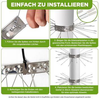 Preview: Marder-Abwehrgürtel 4er-Set – effektiver Kletterschutz für Regenrohre & Bäume – wetterfest, langlebig & einfach zu montieren – schützt zuverlässig vor Mardern