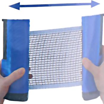 Preview: Tischtennisnetz ausziehbar - Für Tischplatten bis 165cm Länge & 5cm Dicke - Stabiles Ping Pong Netz mit Cliptechnik für Büro, Zuhause & unterwegs