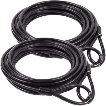 2er-Set Stahlseil wetterfest - Diebstahlsicherung für Gartenmöbel & Fahrräder - 10m x Ø 8mm mit Kunststoff-Ummantelung & 2 Schlaufen