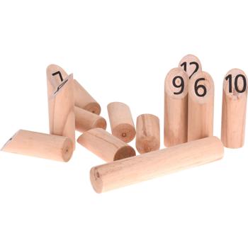 Preview: 13-tlg. Nummern Kubb-Spiel aus Kiefernholz – Wikingerspiel für Outdoor-Spass, lustiges Wurfspiel für Jung & Alt