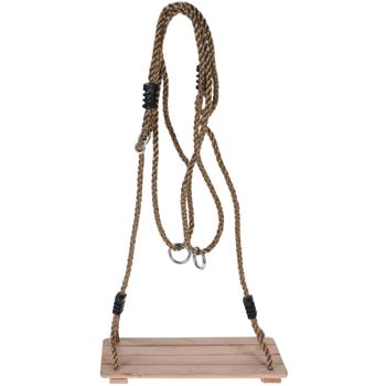 Kinderschaukel Kiefernholz – Schaukelspass im Garten & Draussen – 40x16cm Sitzfläche - Seillänge bis 210cm – Inkl. Haken & Metallringe