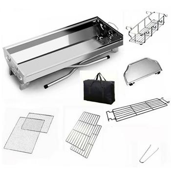 Preview: Tragbarer Camping-Grill (Edelstahl, 60x40cm) mit praktischer Tasche – Höhenverstellbar für flexible Nutzung beim Campen & Picknick