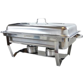 Preview: Komfortabler Edelstahl Speisewärmer (3x3L) - mit Deckel und Ständer, Cool Touch Griffe - Ideal für Party, Buffet, Catering, Frühstück