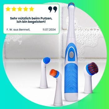 Preview: Elektrische Reinigungsbürste mit 4 Aufsätzen