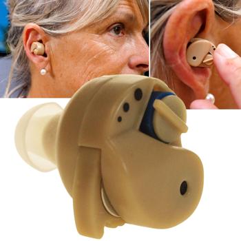 Mini-Hörverstärker - Diskret, leicht bedienbar für Kino/Theater & Sicherheit im Strassenverkehr - Inkl. Reinigungsbürste, 3 Ohrstöpsel, 7 Batterien - 6,5x5x1cm