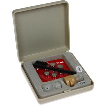 Preview: Mini-Hörverstärker - Diskret, leicht bedienbar für Kino/Theater & Sicherheit im Strassenverkehr - Inkl. Reinigungsbürste, 3 Ohrstöpsel, 7 Batterien - 6,5x5x1cm