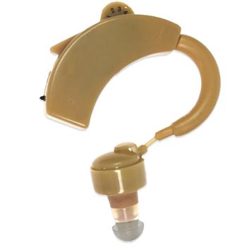 Hörverstärker mit Bügel - Individuell anpassbar für Gespräche & Alltagsgeräusche - Kristallklarer Klang - inkl. Koffer & 3 Ohrstöpsel/Batterien - 6,5x5x1cm