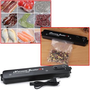 Kompakter One Touch Vakuumversiegler (34,5x6,5x4cm, schwarz): Einfach Lebensmittel vakuumieren & frischhalten - ideal für jede Küche