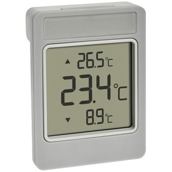 Preview: Digitales Aussenthermometer für Fensterscheibe - Präzise Aussen-Temperaturwerte, höchste Tiefstwerte - Kabellose Montage, wetterfest, 9x6.6 cm