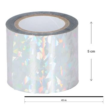 Preview: Vogelschutzband 45m x 5cm - Hocheffektiver chemiefreier Schutz durch Lichtreflexion - Ideal für Garten & Ernte - Vogelabwehr Pflanzenschutz