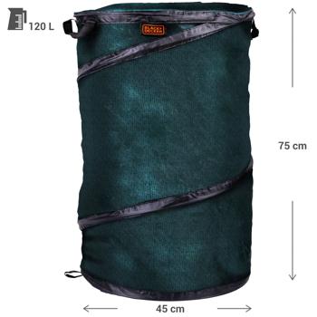 Preview: 2er-Set Gartensack 120L - Abfallsack für Grünschnitt, Laub & Gartenabfälle - Ø 45x75cm - mit robusten Henkeln - platzsparend verstaubar