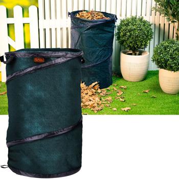 Gartensack, 120 Liter, Ø 45 x 75 cm - stabiler Gartenabfallsack, faltbar und selbststehend, ideal für Grünschnitt