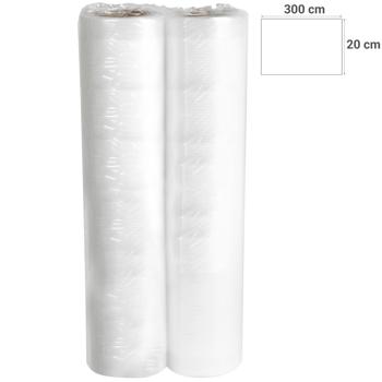 Preview: Folienrollen für Vakuumiergerät - 2 Stück je 20x300 cm mit Rippen-Struktur - Schutz vor Gefrierbrand & längere Haltbarkeit für Lebensmittel und Dokumente