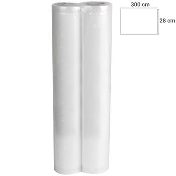 Preview: Folienrollen für Vakuumiergerät - 2er-Set 28 cm Breite - Optimales Vakuum für länger haltbare Lebensmittel - Schutz vor Gefrierbrand - 2x 300 cm