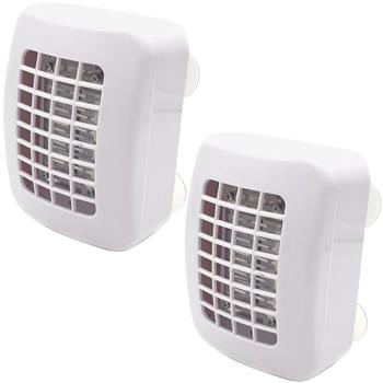 2er-Set Solar Insektenvernichter - Schutz vor Mücken, Moskitos & Fliegen für ruhigen Schlaf - mit Saugnäpfen für Fenster - 10,5 cm weiss