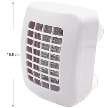 Preview: 2er-Set Solar Insektenvernichter - Schutz vor Mücken, Moskitos & Fliegen für ruhigen Schlaf - mit Saugnäpfen für Fenster - 10,5 cm weiss