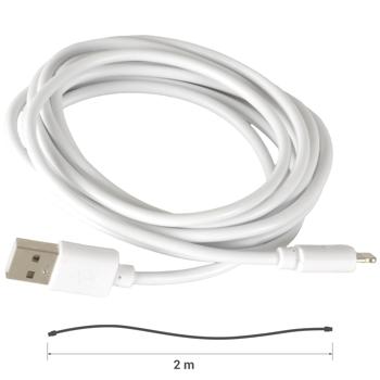 Preview: USB 2.0 Lightning Ladekabel 2m weiss - Schnellladen & Highspeed Datenübertragung 480 Mbit/s - Für iPhone 5+, iPad, iPod, AirPods - Langlebig & flexibel